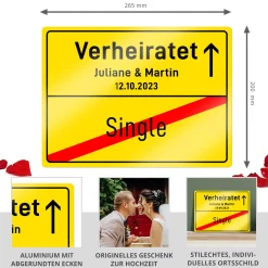 Personalisiertes Ortsschild - Verheiratet