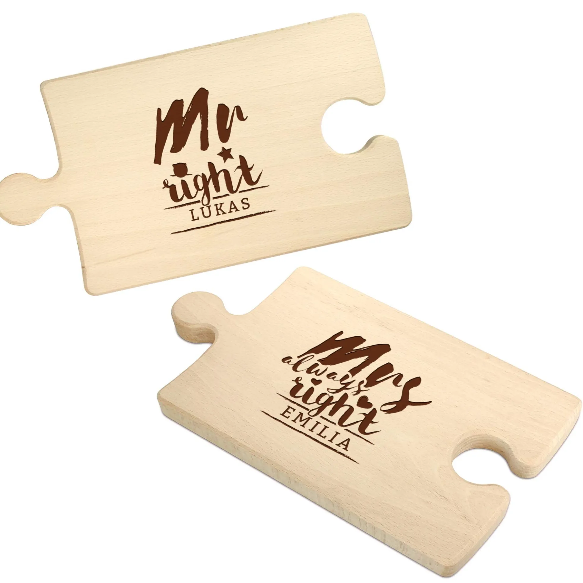 Personalisiertes Puzzle Brettchen Set - Mr & Mrs Right