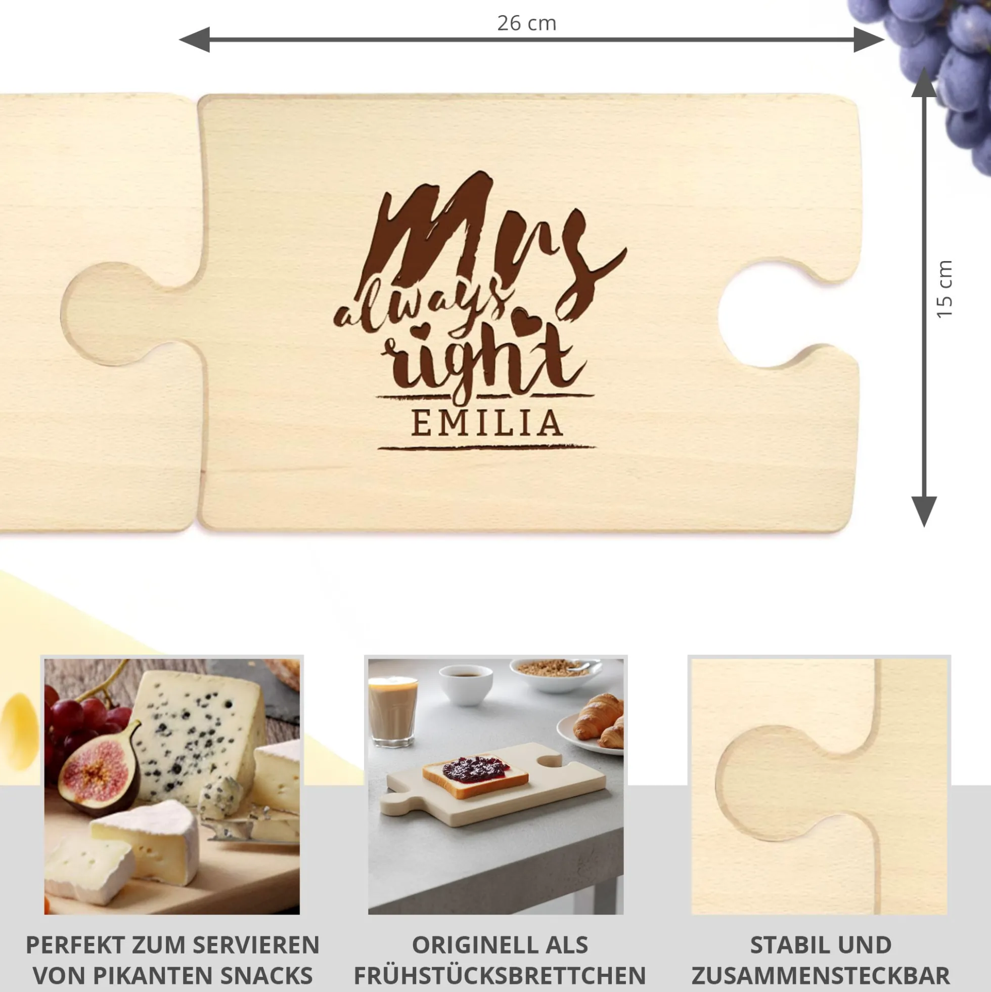 Personalisiertes Puzzle Brettchen Set - Mr & Mrs Right