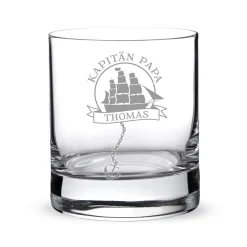 Personalisiertes Rumglas für Papa - Segelschiff
