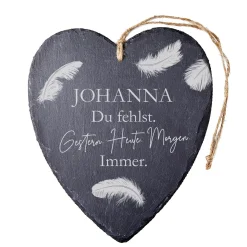 Personalisiertes Schieferherz - Du fehlst