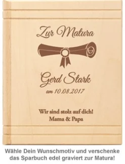 Personalisiertes Sparbuch zur Matura