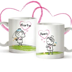 Personalisiertes Tassen Set - Brautpaar