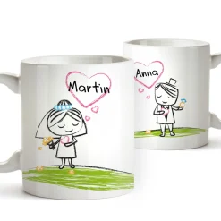 Personalisiertes Tassen Set - Brautpaar