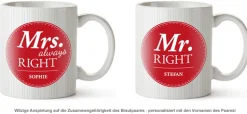 Personalisiertes Tassen Set - Mr and Mrs Right
