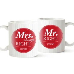 Personalisiertes Tassen Set - Mr and Mrs Right
