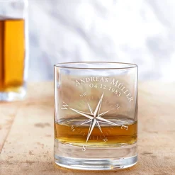 Personalisiertes Whiskyglas - Kompass