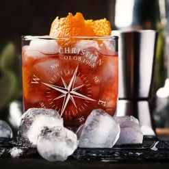 Personalisiertes Whiskyglas - Kompass