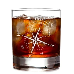 Personalisiertes Whiskyglas - Kompass