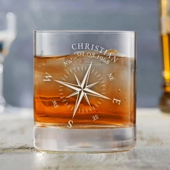 Personalisiertes Whiskyglas - Kompass