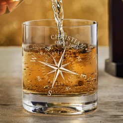 Personalisiertes Whiskyglas - Kompass