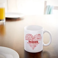 Personalisierte Tasse für Mama - Herz aus Worten