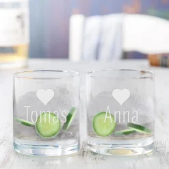 Personalisierte Tumbler Gläser Herz - 2er Set