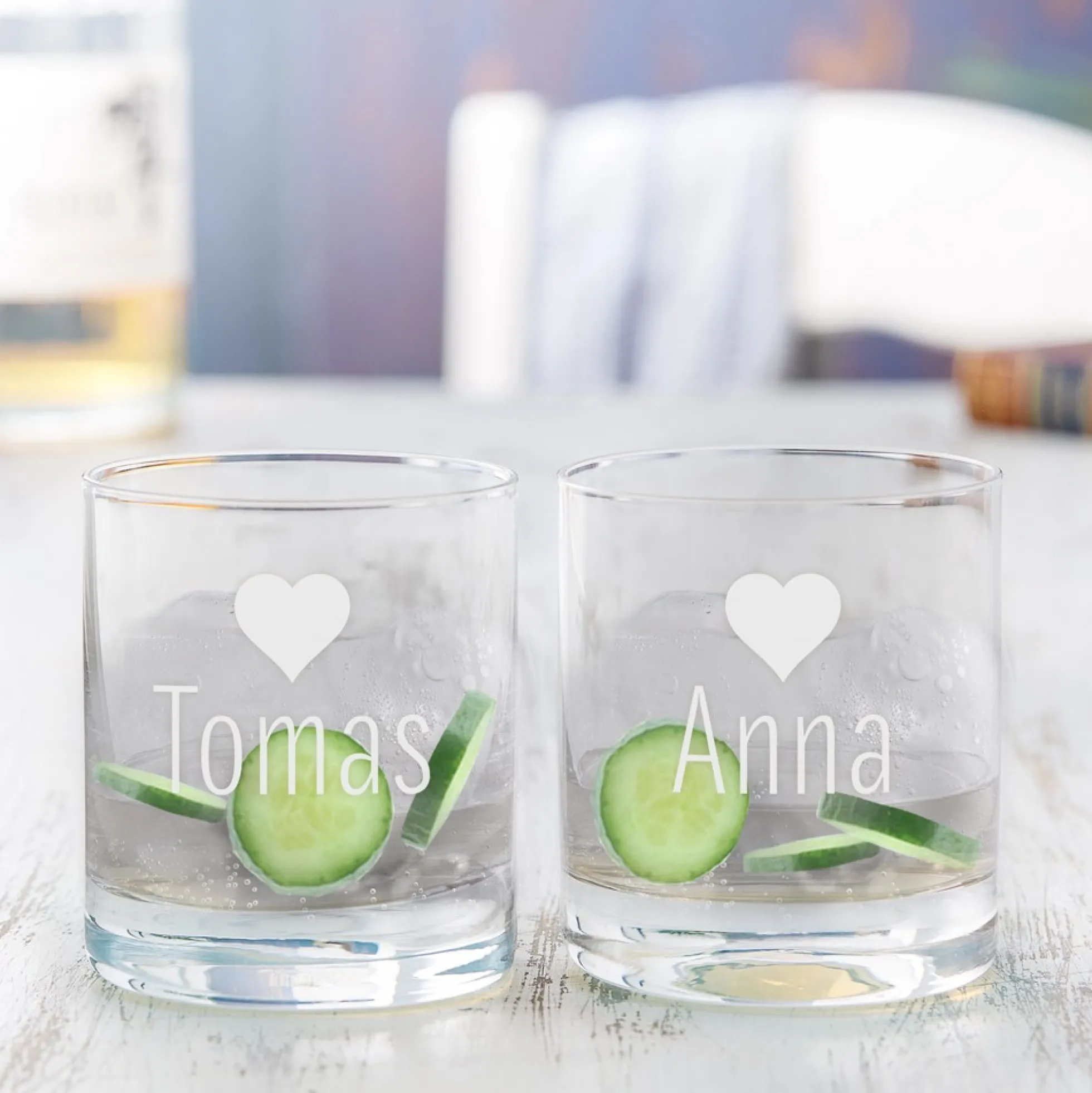 Personalisierte Tumbler Gläser Herz - 2er Set
