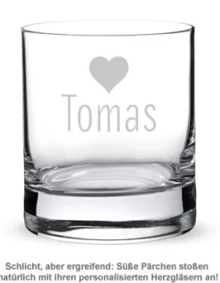 Personalisierte Tumbler Gläser Herz - 2er Set