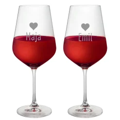 Personalisierte Weingläser Herz - 2er Set