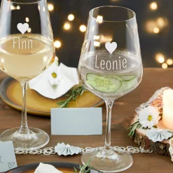 Personalisierte Weingläser Herz - 2er Set