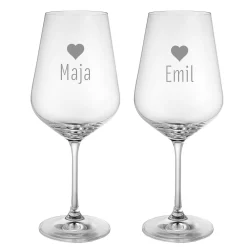 Personalisierte Weingläser Herz - 2er Set