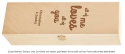 Personalisierte Weinkiste - Liebesbotschaft
