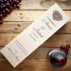 Personalisierte Weinkiste zur diamantenen Hochzeit