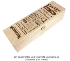 Personalisierte Weinkiste zum Abitur - Collage
