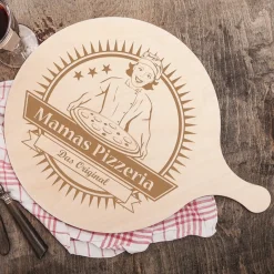 Pizzabrett mit Gravur - Mamas Pizzeria