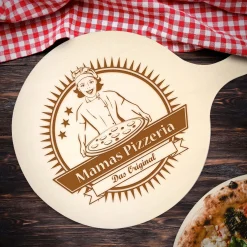 Pizzabrett mit Gravur - Mamas Pizzeria