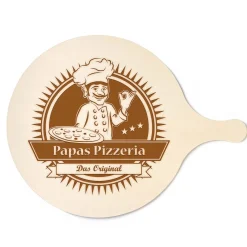 Pizzabrett mit Gravur - Papas Pizzeria