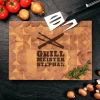 Premium Stirnholz Schneideblock Akazie mit Grillmeister Gravur