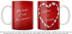 Rosenherz - personalisierte Tasse