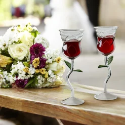 Rosen Weingläser Set