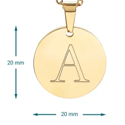 Runder Kettenanhänger Gold - Initialengravur