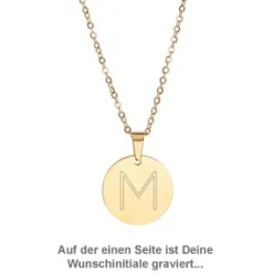 Runder Kettenanhänger Gold - Sternbild mit Initiale