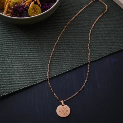 Runder Kettenanhänger Rosegold - Initialen Halskette
