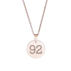 Runder Kettenanhänger Rosegold - Zahlen Gravur