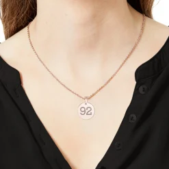 Runder Kettenanhänger Rosegold - Zahlen Gravur