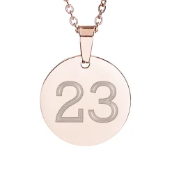 Runder Kettenanhänger Rosegold - Zahlen Gravur