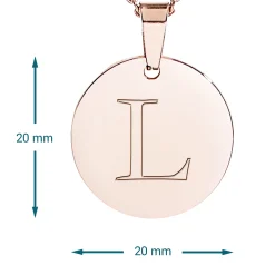Runder Kettenanhänger Rosegold - Initialengravur