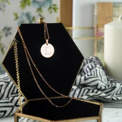 Runder Kettenanhänger Rosegold - Initialengravur