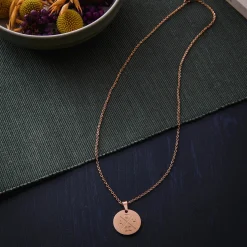 Runder Kettenanhänger Rosegold - Liebesinitialen Halskette