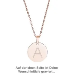 Runder Kettenanhänger Rosegold - Sternbild mit Initiale