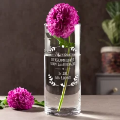 Runde Vase mit Gravur - Beste Oma
