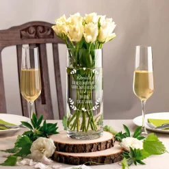 Runde Vase mit Gravur - Beste Oma