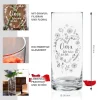 Runde Vase mit Gravur - Blumenherz Oma