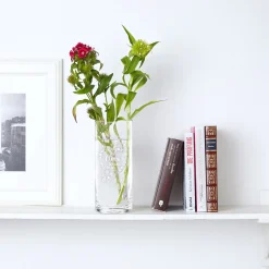 Runde Vase mit Gravur - Blumenherz Oma