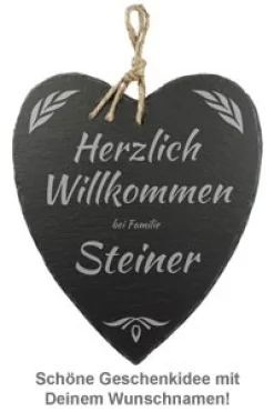Schieferherz Familie - personalisiert