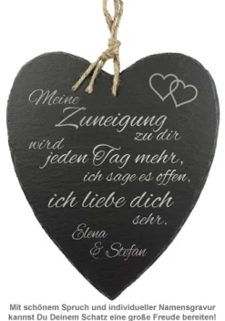 Schieferherz Liebe - personalisiert