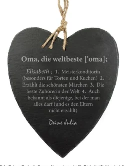 Schieferherz mit Gravur - Definition Weltbeste Oma