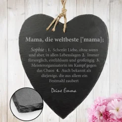 Schieferherz mit Gravur - Definition Weltbeste Mama