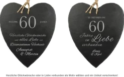 Schieferherz zur diamantenen Hochzeit